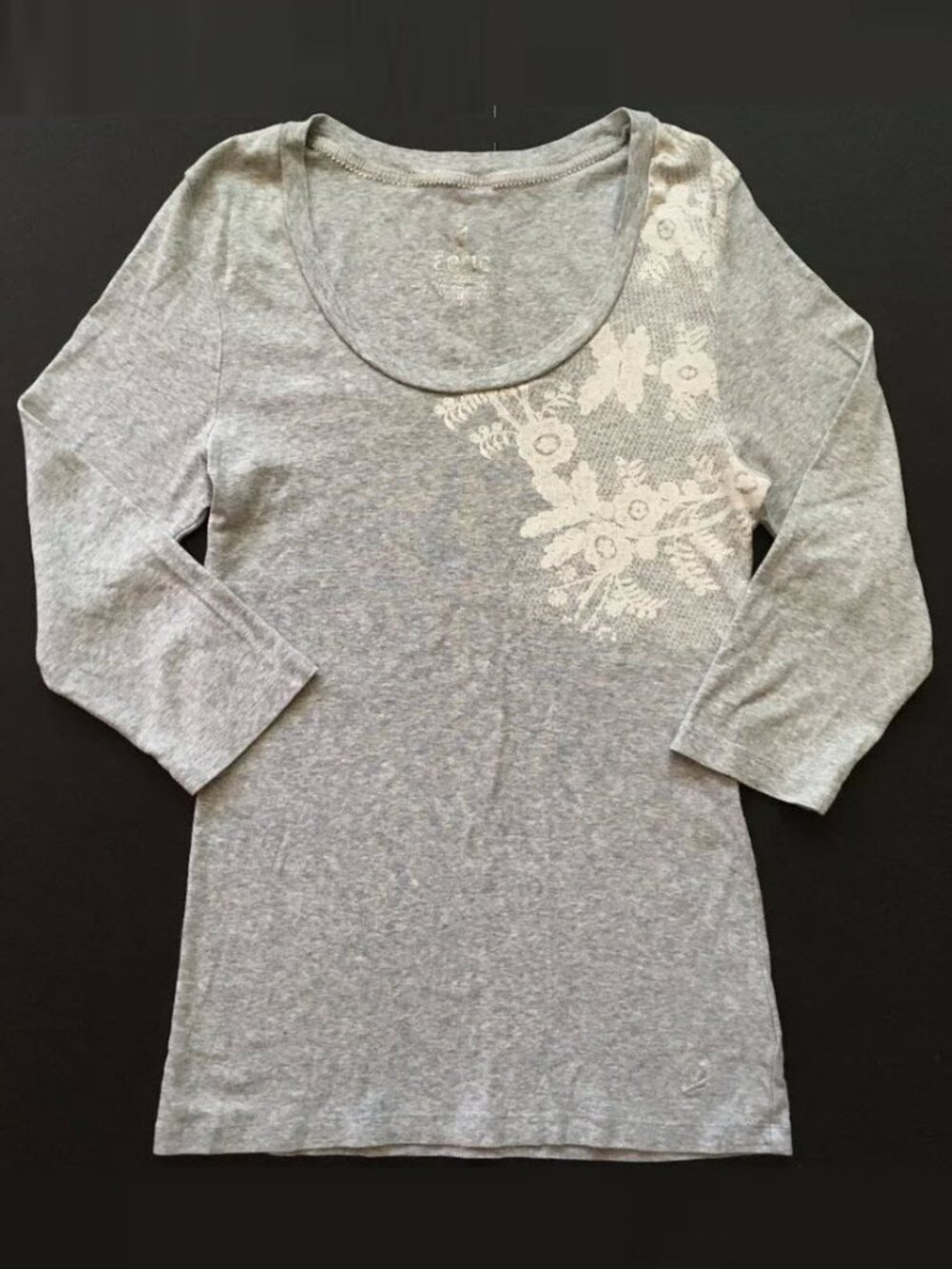 Aerie Gray Floral Lace Graphic Tee